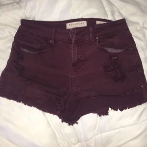 Bullhead denim maroon shorts